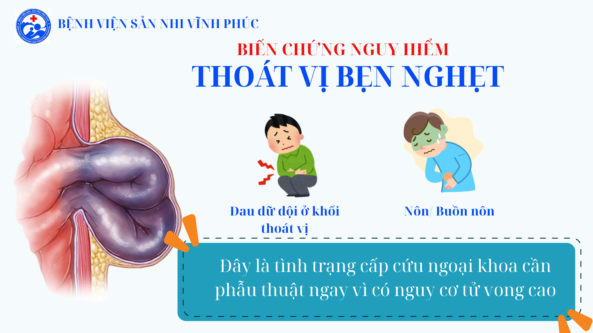 Thoát vị bệnh ở trẻ em: Cảnh giác với biến chứng nghẹt nguy hiểm