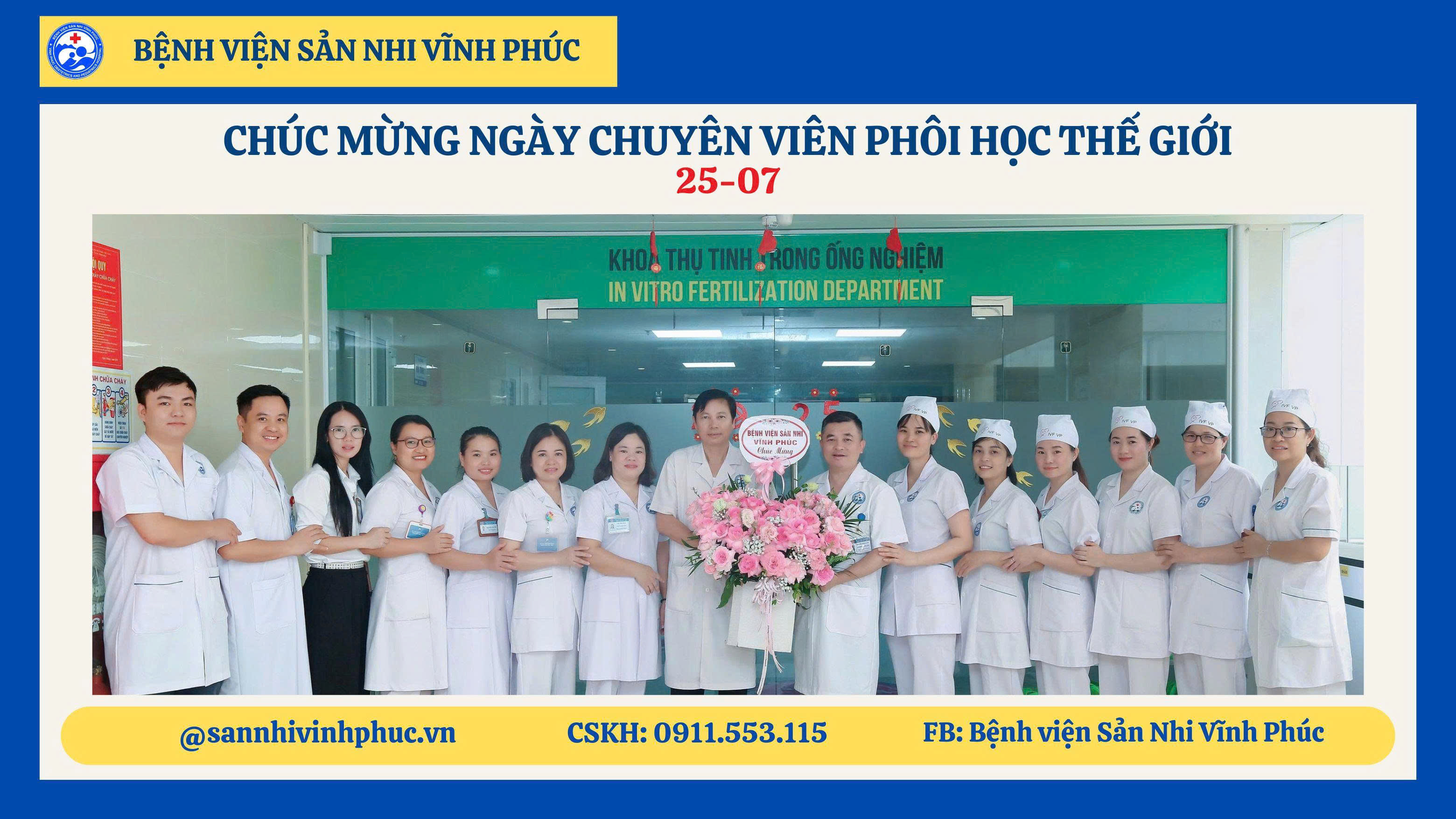 Bệnh viện Sản Nhi Vĩnh Phúc chúc mừng Ngày Chuyên viên Phôi học thế giới (25/7)