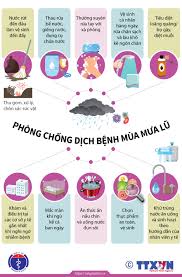 Năm 2020, Bộ Y tế xây dựng các Infographic khuyến cáo về phòng, chống dịch bệnh mùa bão, lụt và xử lý nước sinh hoạt, vệ sinh môi trường sau bão lụt.