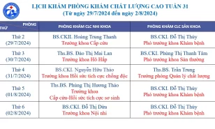 Lịch phòng khám chất lượng cao