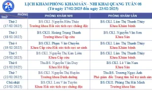 Lịch phòng khám sản – nhi khai quang tuần 08/2025