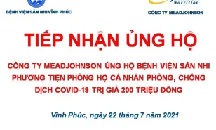 BỆNH VIỆN SẢN NHI VĨNH PHÚC TIẾP NHẬN ỦNG HỘ TỪ QUÝ NHÀ HẢO TÂM
