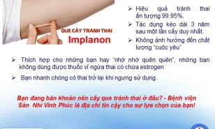 HIỆU QUẢ ẤN TƯỢNG CỦA QUE CẤY TRÁNH THAI IMPLANON