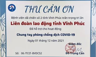 Liên đoàn lao động tỉnh vĩnh phúc thăm và tặng quà bệnh viện dã chiến số 2 tỉnh, đơn vị điều trị bệnh nhân covid-19