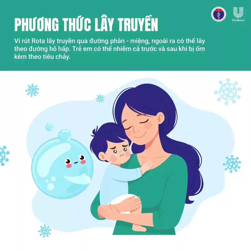 Phương thức lây truyền virus rota. 