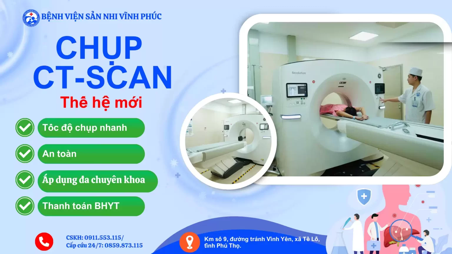 Chụp CT tại Bệnh viện Sản Nhi Vĩnh Phúc