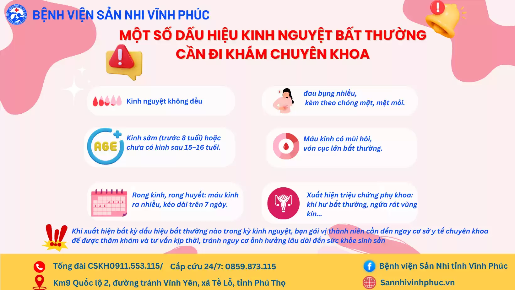 Kinh nguyệt ở vị thành niên 2 Một số dấu hiệu bất thường cần khám chuyên khoa.