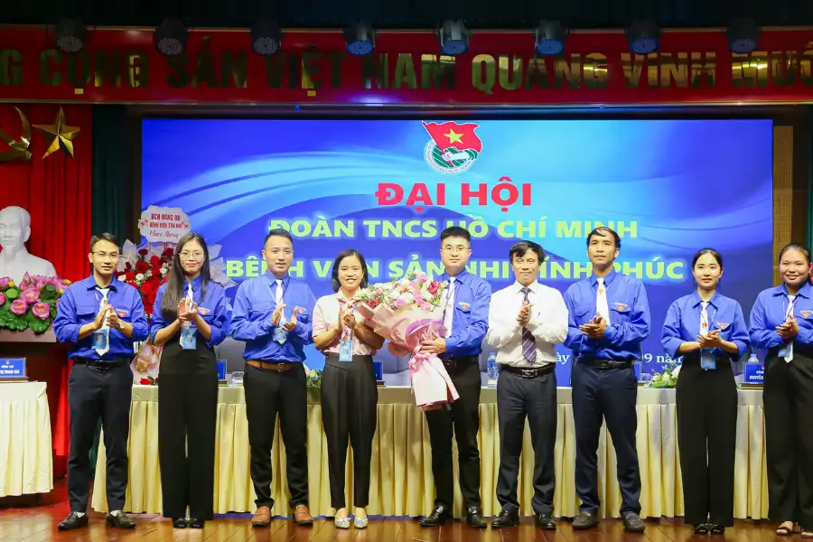 Ban chấp hành Đoàn thanh niên Cộng Sản Hồ Chí Minh Bệnh viện Sản Nhi Vĩnh Phúc nhiệm kỳ 2025-2030 ra mắt tại Đại hội. 