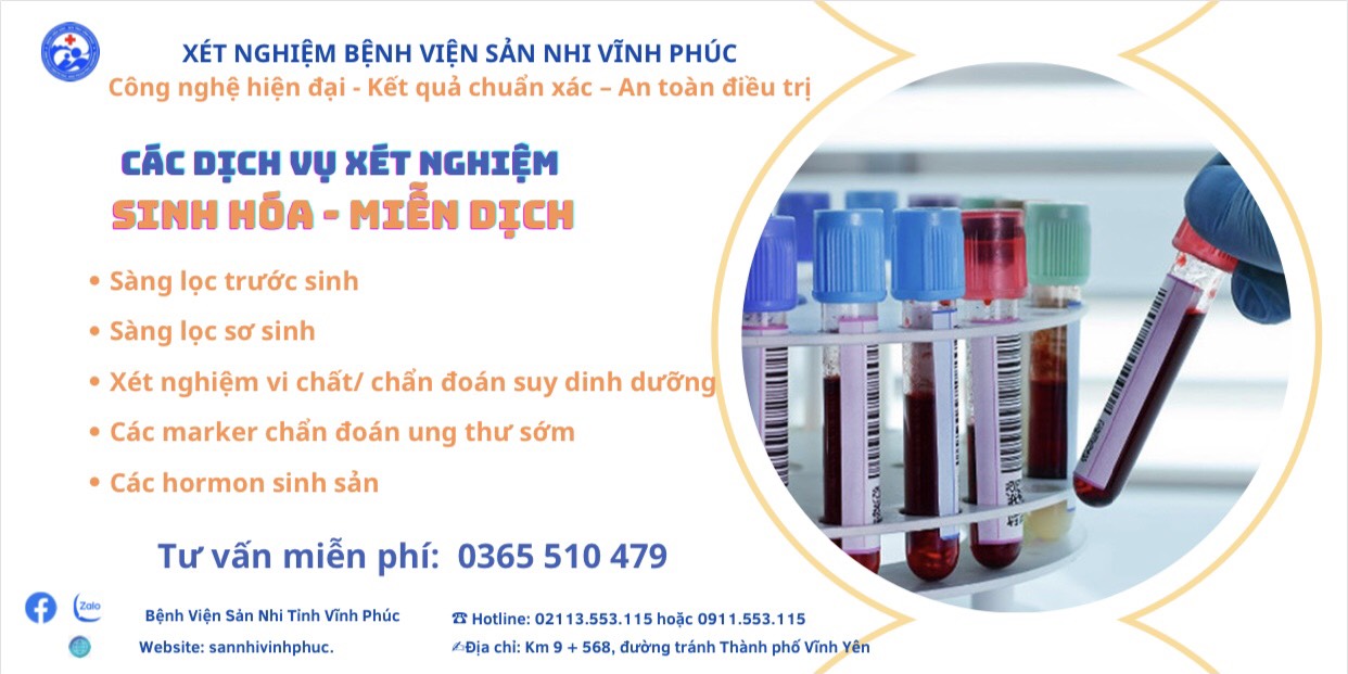 KHOA SINH HÓA MIỄN DỊCH – BỆNH VIỆN SẢN NHI VĨNH PHÚC