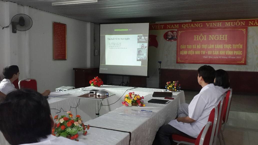 Bệnh viện Sản – Nhi Vĩnh Phúc tham gia hoạt động ” Đào tạo và hỗ trợ lâm sàng trực tuyến giữa bệnh viện Nhi Trung ương- Bệnh viện Sản  Nhi Vĩnh phúc” và các Bệnh viện vệ tinh