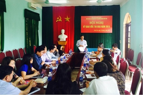 Khối thi đua các Trung tâm Y tế và chuyên ngành tuyến tỉnh thuộc Sở Y tế Vĩnh Phúc tổ chức Hội nghị ký kết giao ước thi đua