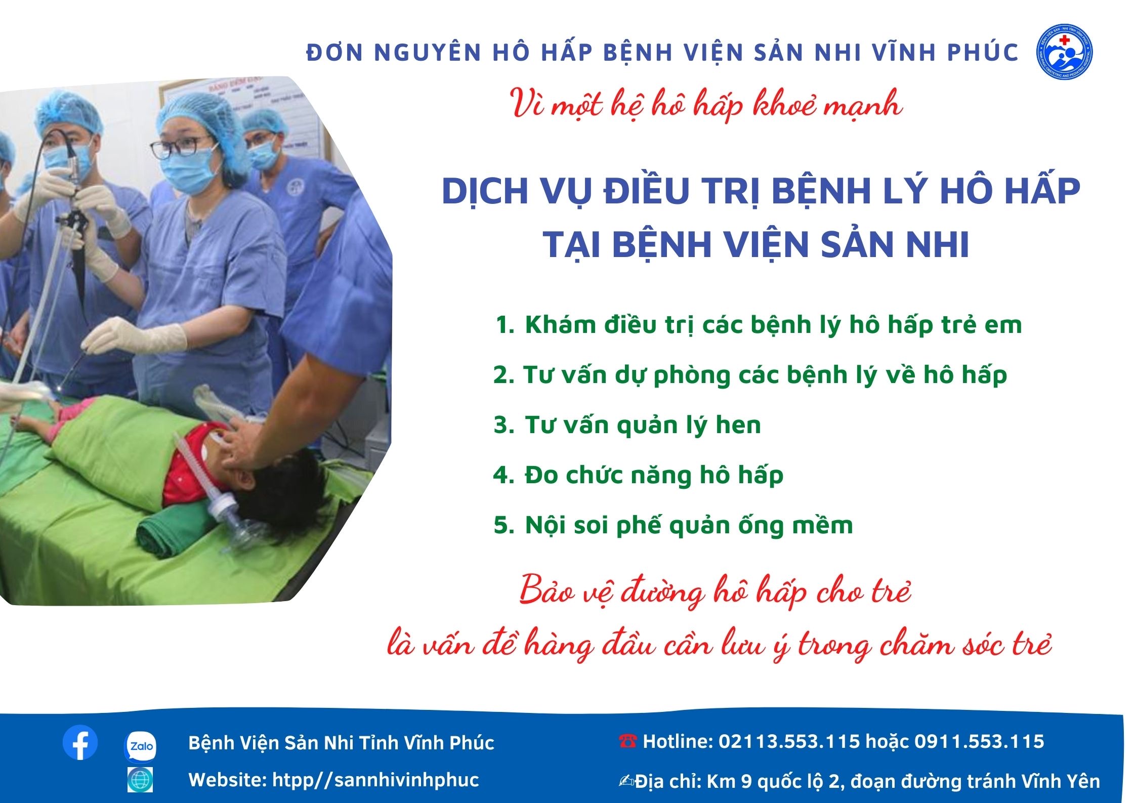 Đơn nguyên Hô Hấp – Khoa Nội nhi Bệnh viện Sản Nhi Vĩnh Phúc