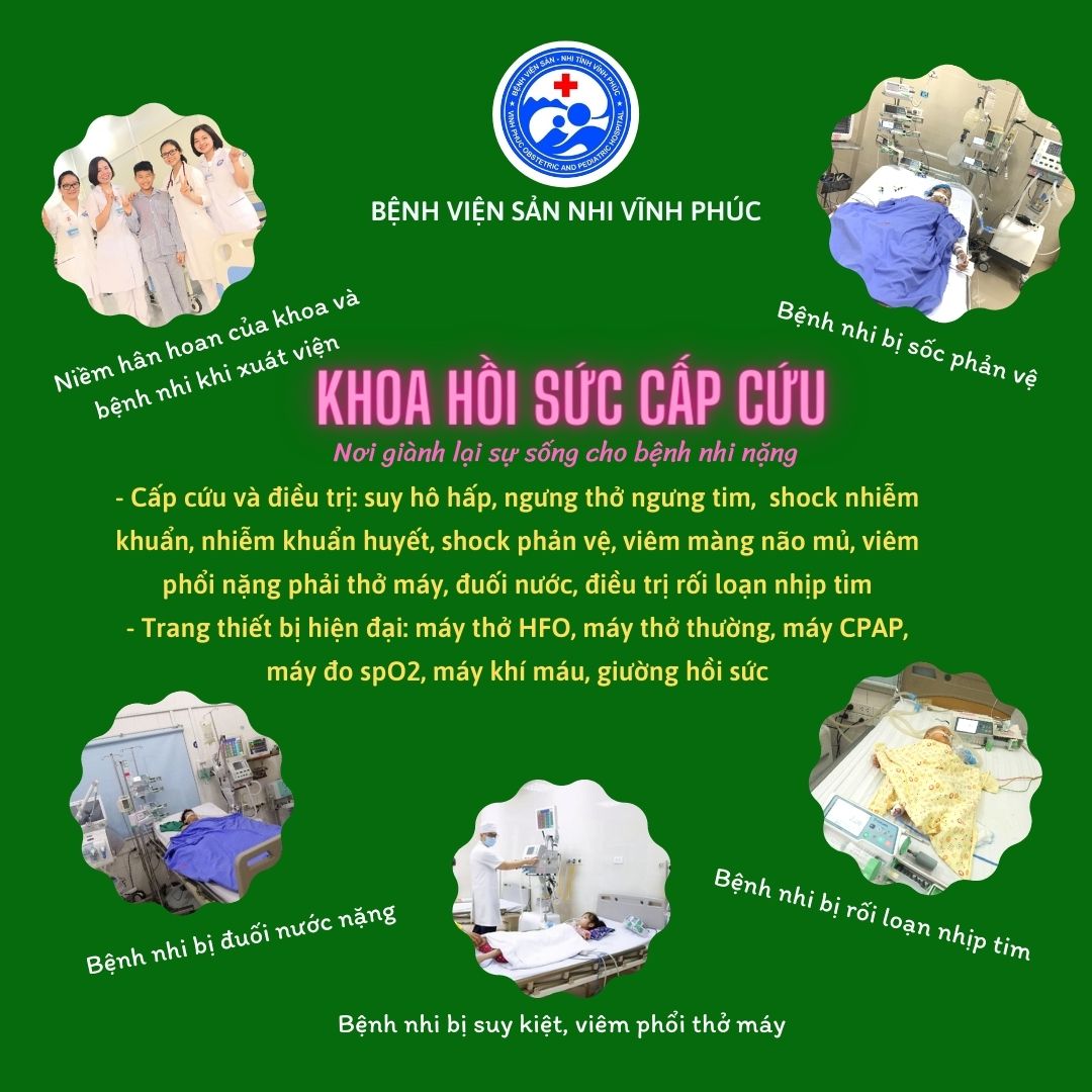 KHOA HỒ SỨC CẤP CỨU – Bệnh viện Sản nhi Vĩnh Phúc