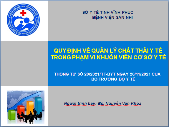 BỆNH VIỆN SẢN NHI VĨNH PHÚC TỔ CHỨC TẬP HUẤN TRIỂN KHAI THÔNG TƯ 20/2021/TT-BYT CỦA BỘ Y TẾ QUY ĐỊNH VỀ QUẢN LÝ CHẤT THẢI TRONG PHẠM VI KHUÔN VIÊN CƠ SỞ Y TẾ