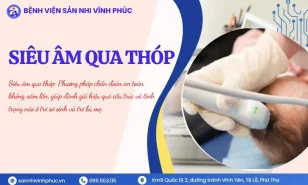 Siêu âm qua thóp cho bé tại Bệnh viện Sản Nhi Vĩnh Phúc.