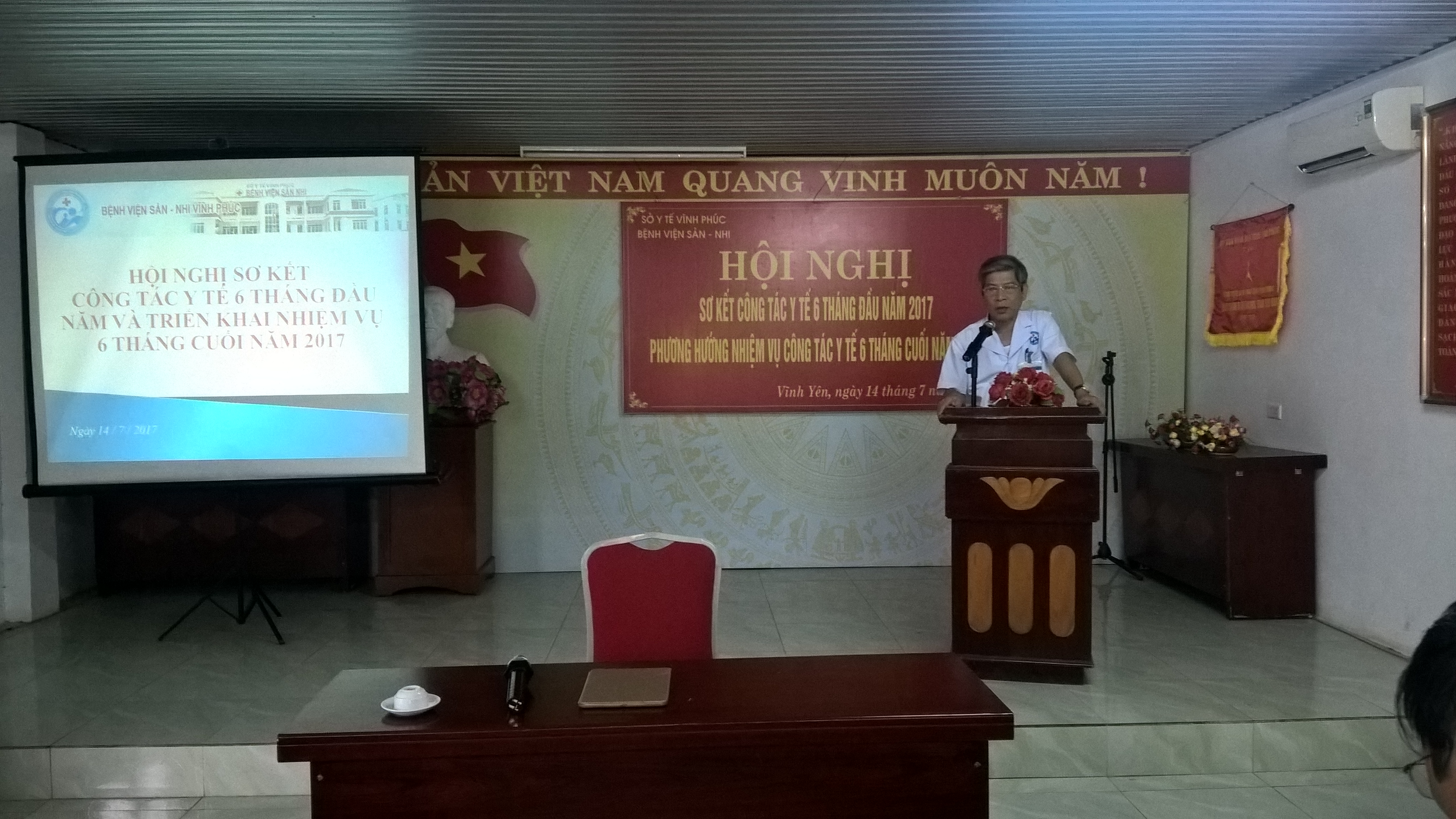 Bệnh viện Sản – Nhi Vĩnh Phúc tổ chức Hội nghị sơ kết công tác y tế 6 tháng đầu năm và triển khai nhiệm vụ 6 tháng cuối năm 2017