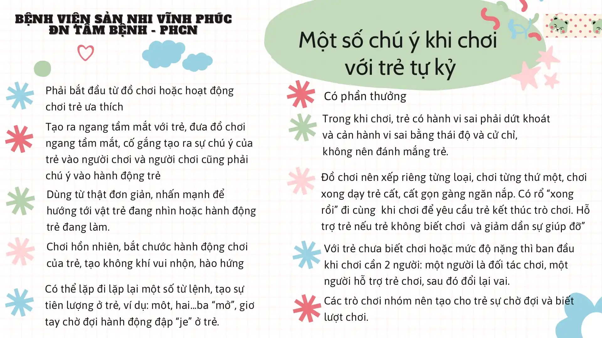 Chơi để học - Đồ chơi giúp trẻ tự kỷ phát triển toàn diện. 3 Một số chú ý khi chơi với trẻ tự kỷ