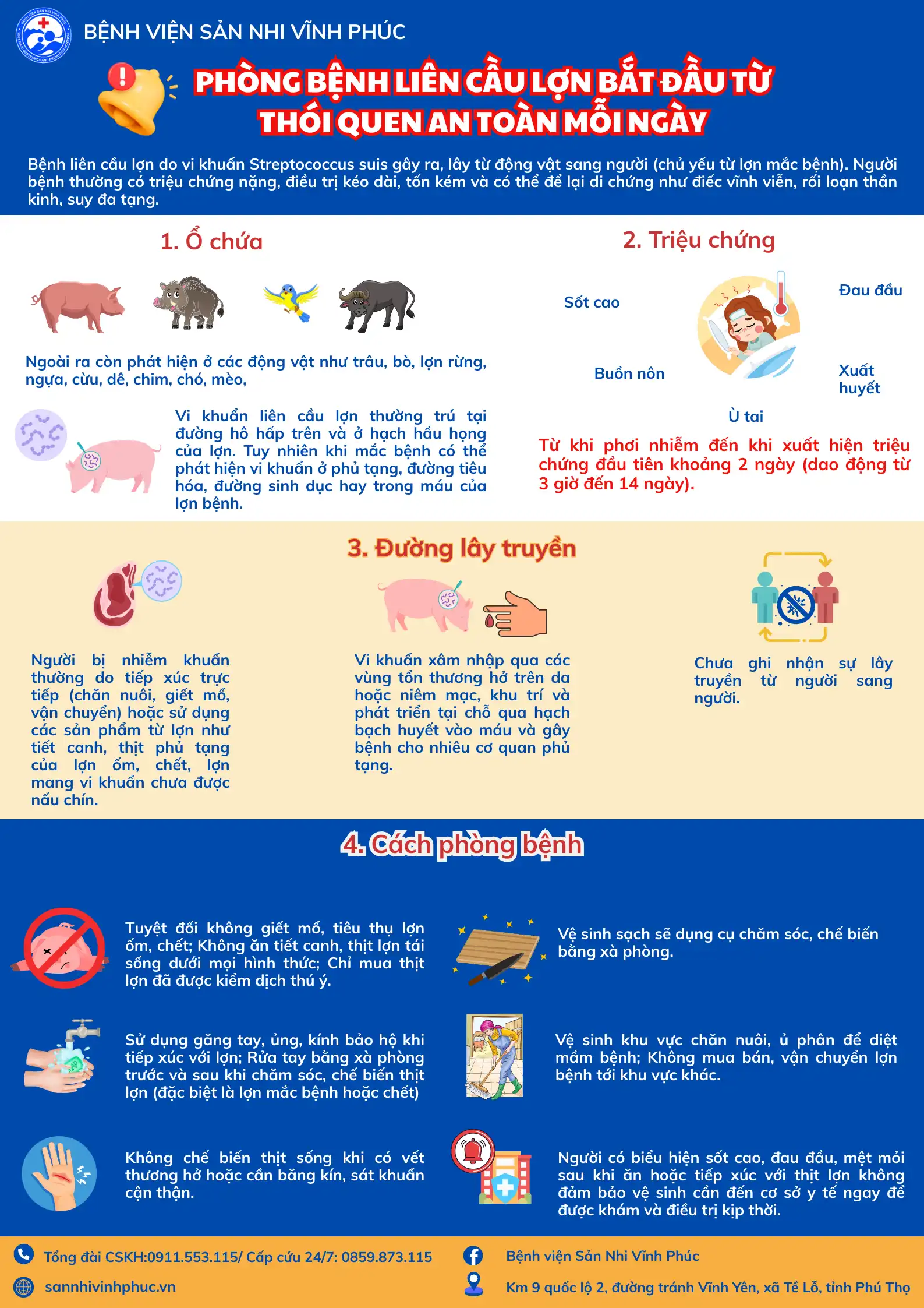 Hướng dẫn chẩn đoán, điều trị, và dự phòng bệnh do liên cầu lợn ở người 1 Phòng bệnh liên cầu lợn - bắt đầu từ thói quen an toàn mỗi ngày.