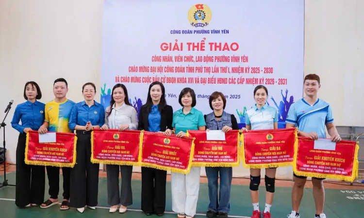 Giải thể thao Công đoàn phường Vĩnh Yên năm 2025.