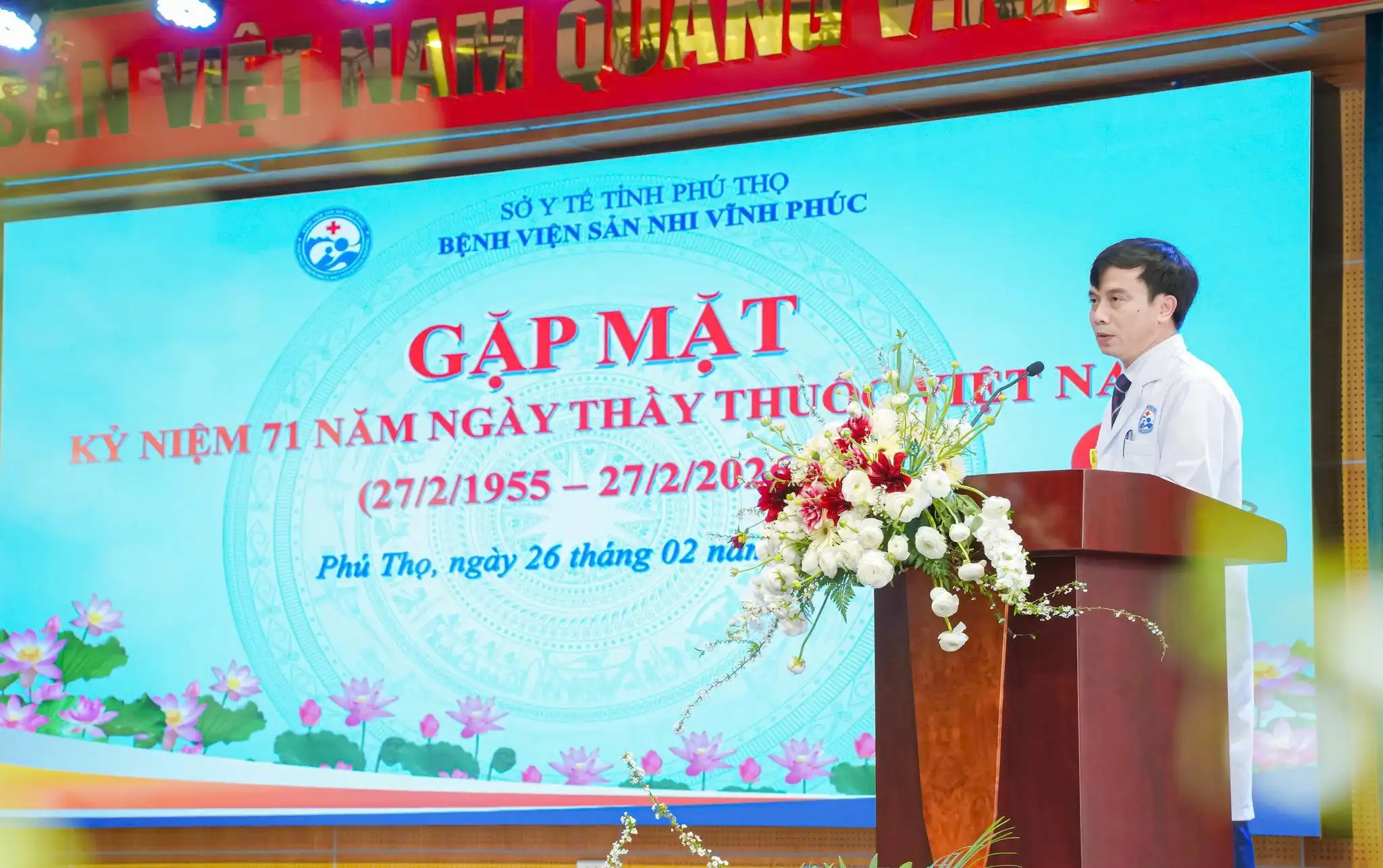 Bệnh viện Sản Nhi Vĩnh Phúc long trọng tổ chức gặp mặt kỷ niệm 71 năm Ngày Thầy thuốc Việt Nam (27/2/1955 – 27/2/2026) 3 TTƯT. BSCKII Tô Quang Hưng – Bí thư Đảng bộ, Giám đốc Bệnh viện