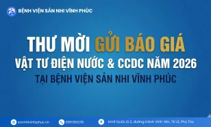 Thư mời báo giá vật tư tháng 4.2026 – Bệnh viện Sản Nhi Vĩnh Phúc