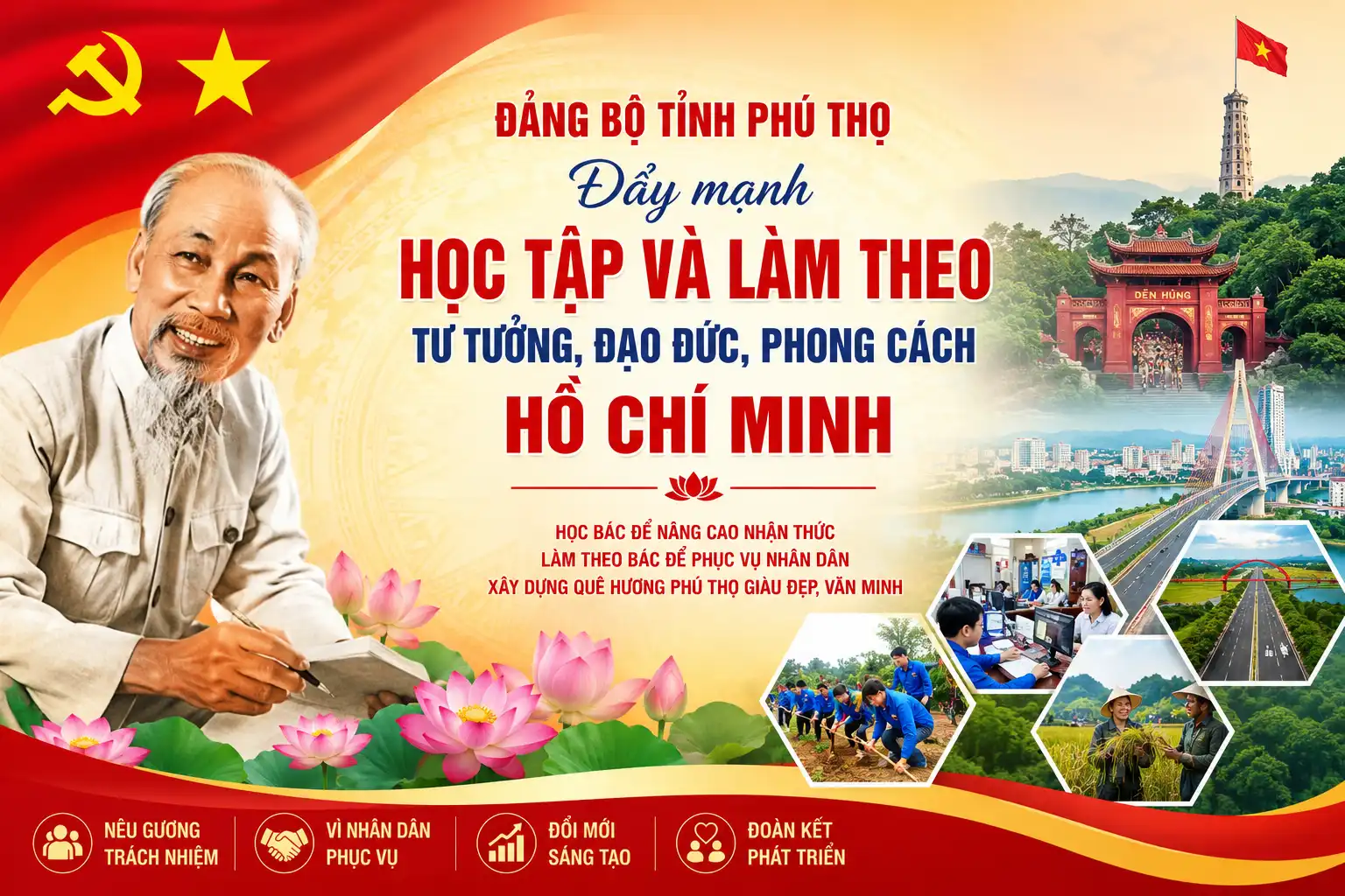 Đảng bộ tỉnh Phú Thọ đẩy mạnh học tập và làm theo tư tưởng, đạo đức, phong cách Hồ Chí Minh 1 Đảng bộ tỉnh Phú Thọ đẩy mạnh học tập và làm theo tư tưởng Hồ Chí Minh
