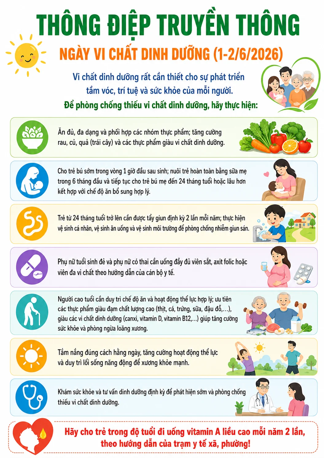Hưởng ứng ngày vi chất dinh dưỡng 1-2/6/2026: Bổ sung vi chất đầy đủ - chung tay nâng cao tầm vóc và sức khỏe Việt Nam 1 Hưởng ứng ngày vi chất dinh dưỡng