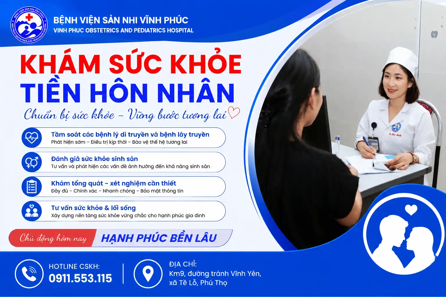 Khám sức khỏe tiền hôn nhân: Bước chuẩn bị cần thiết nhằm bảo vệ sức khỏe sinh sản và nâng cao chất lượng dân số 1 Khám sức khỏe tiền hôn nhân