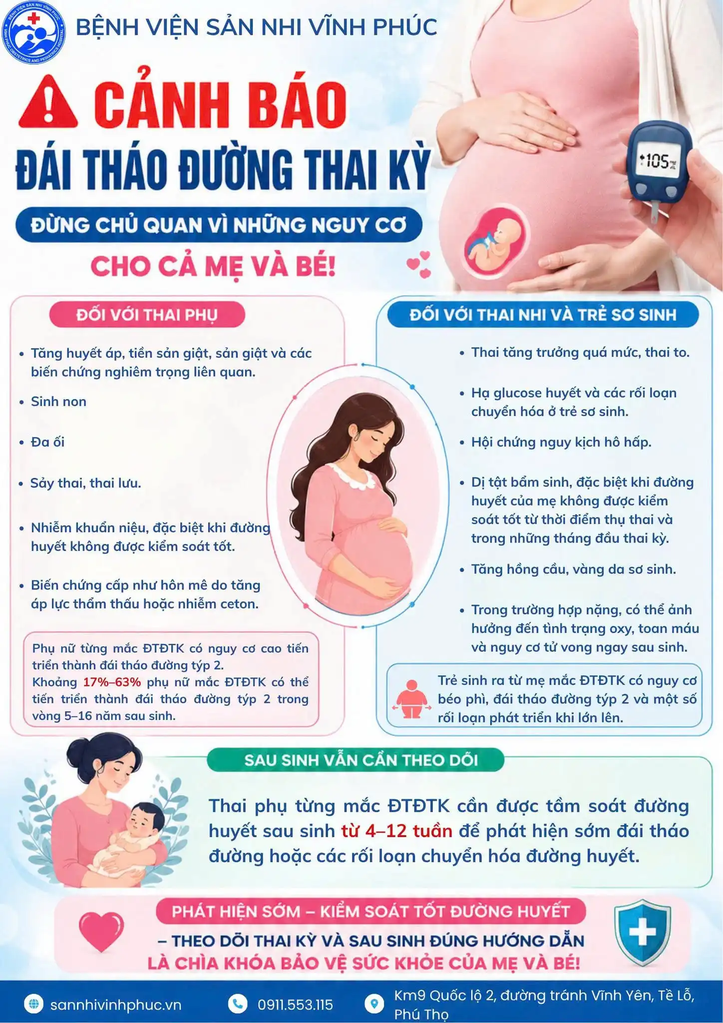 Đái tháo đường thai kỳ: Yếu tố nguy cơ và những ảnh hưởng mẹ bầu cần biết 1 Cảnh báo đái tháo đường thai kỳ, đừng chủ quan vì những nguy cơ cho cả mẹ và bé